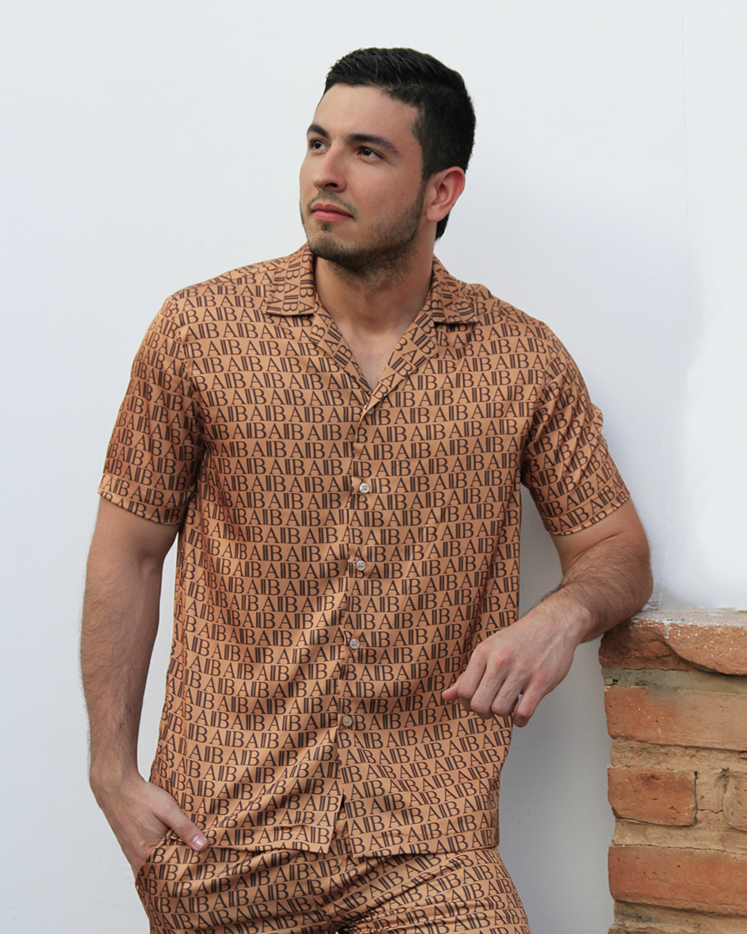 Camisa en seda estampada