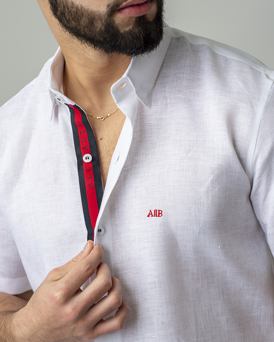 Camisa manga corta en lino