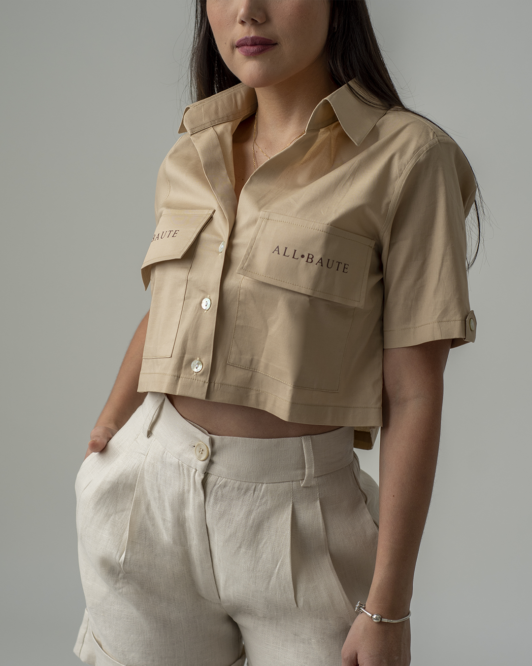Mini shirt Beige