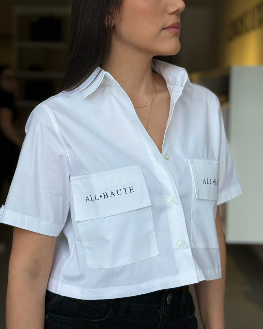 Mini Shirt Blanca/Beige