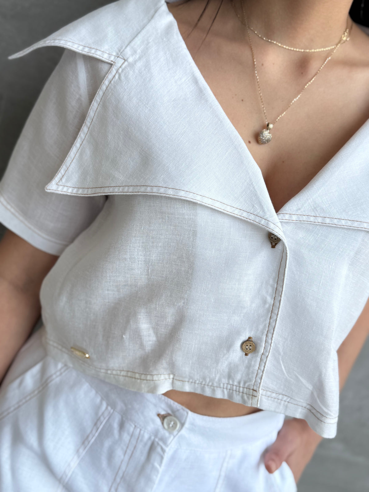 Camisa corta en Lino