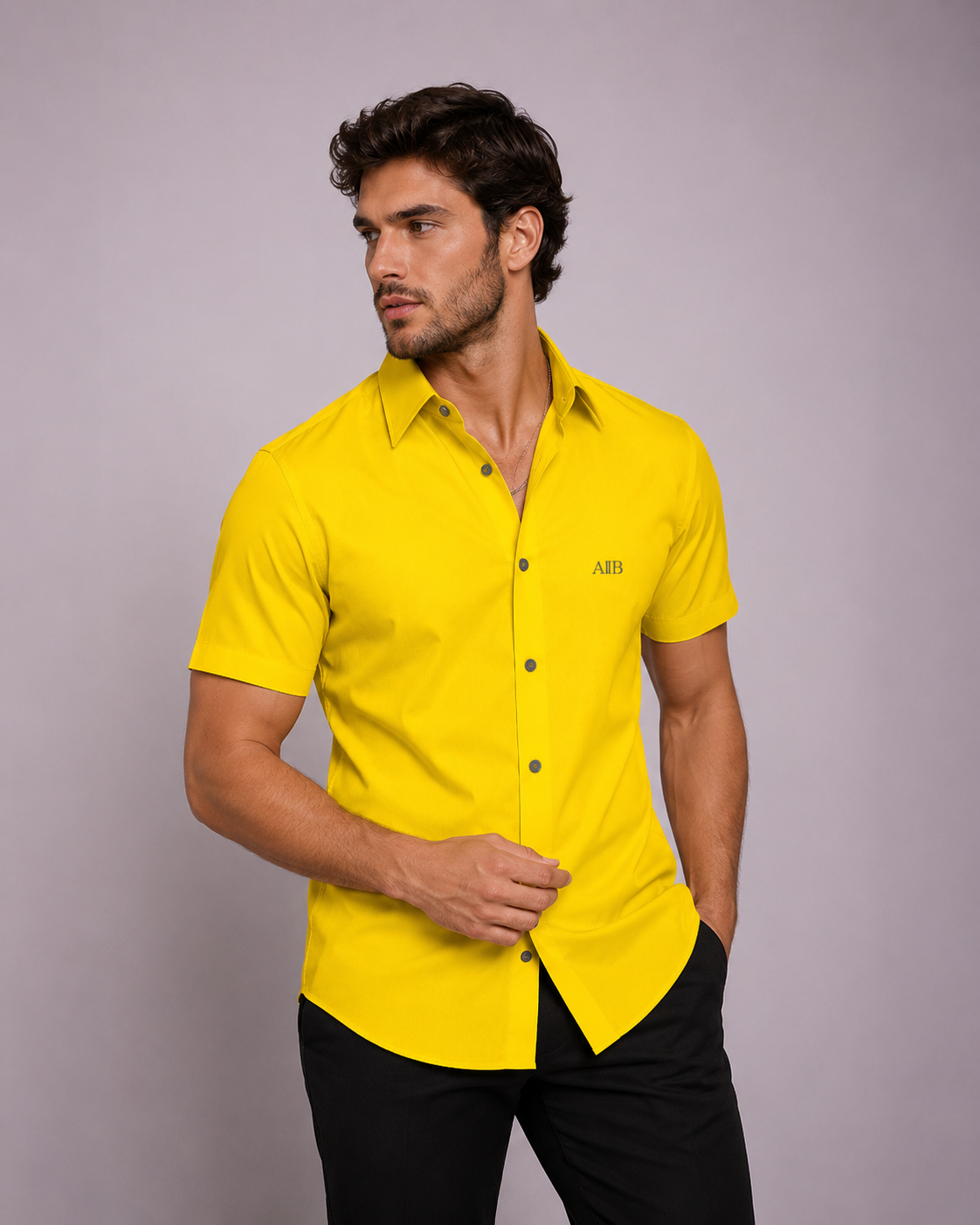 Short-sleeved cotton shirt