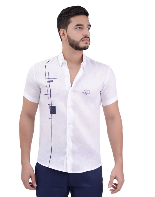 Camisa en lino-Quadrato